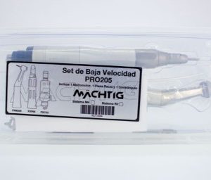 Set de Micromotor + Pieza Recta + Contra ángulo Push PRO205 Machtig