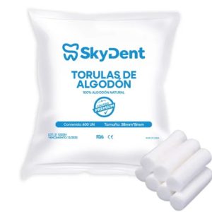 Torulas de Algodón Lisas Skydent 600unds