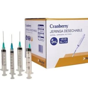 Caja jeringas desechables 20ml. CRANBERRY