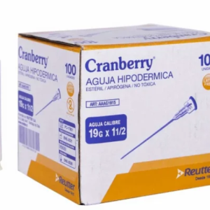 Aguja Hipodermica 100 unds Cranberry 25G x 5/8