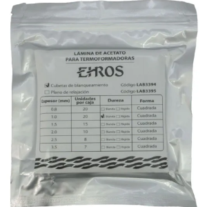 Láminas de Acetato Blanda Cuadradas 1.5 mm EHROS