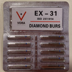 VORA Fresa de diamante Cilindrica Redondeada EX-31 Azul