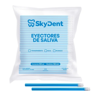 Eyectores de Saliva Color Azul 100un.